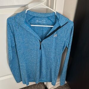 Under Armour Half Zip Light Workout Shirt Blue Size Small